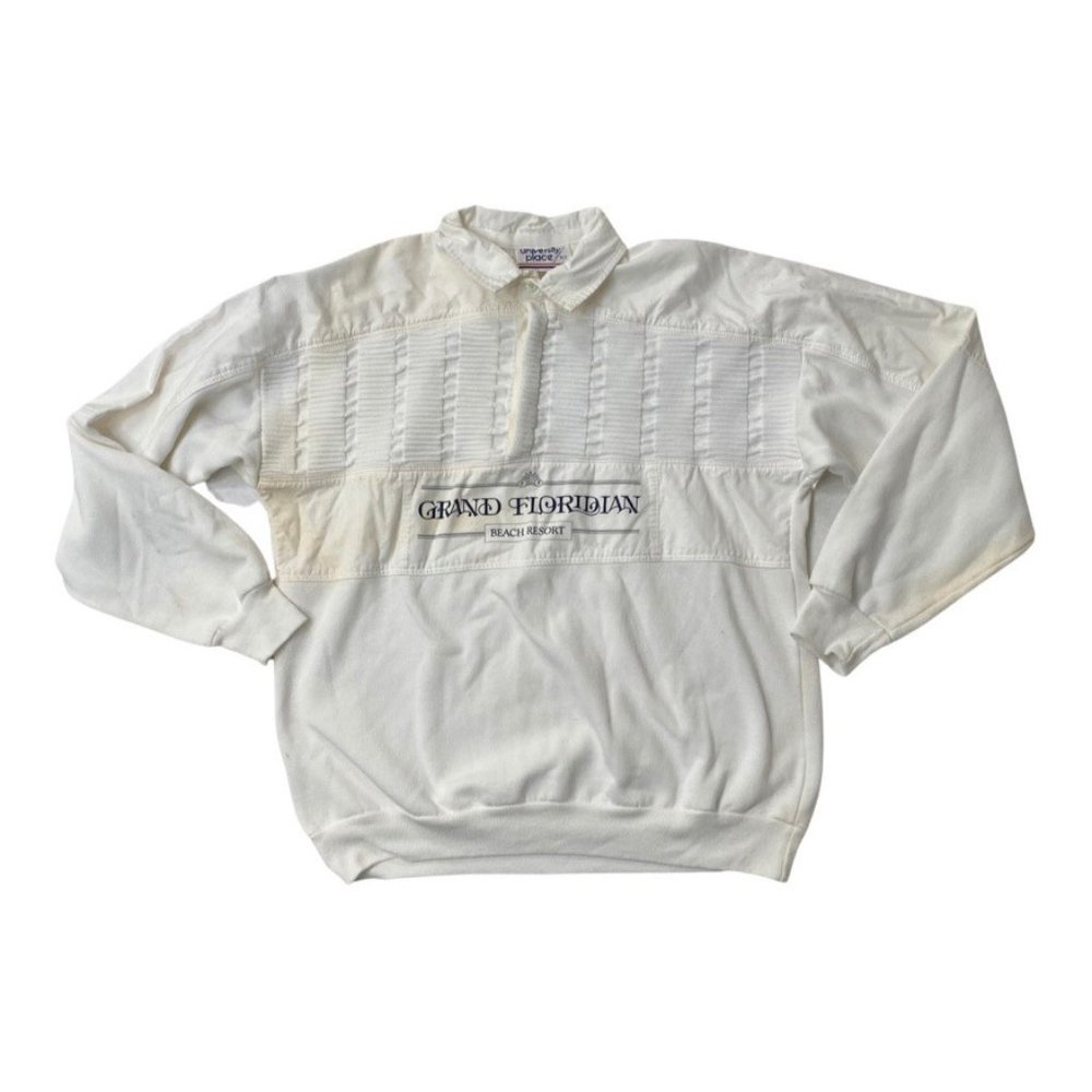 Vintage Grand Floridian Beach Resort White Disney Pullover Unisex Size XL